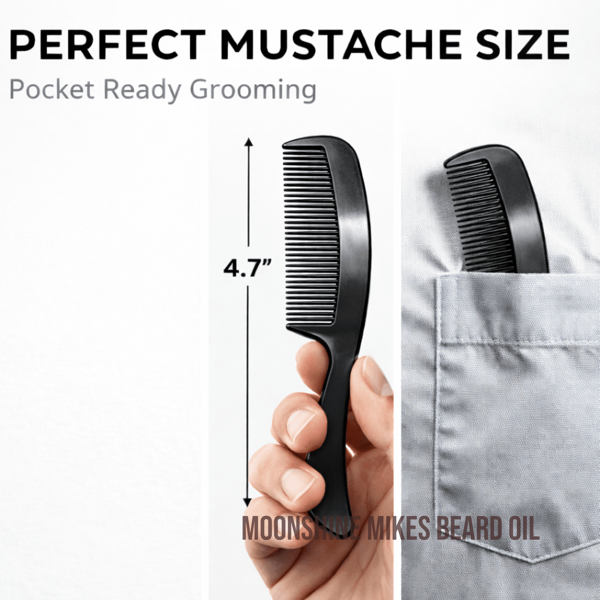 GENTS Mini Mustache Comb – 4.7” Fine Tooth